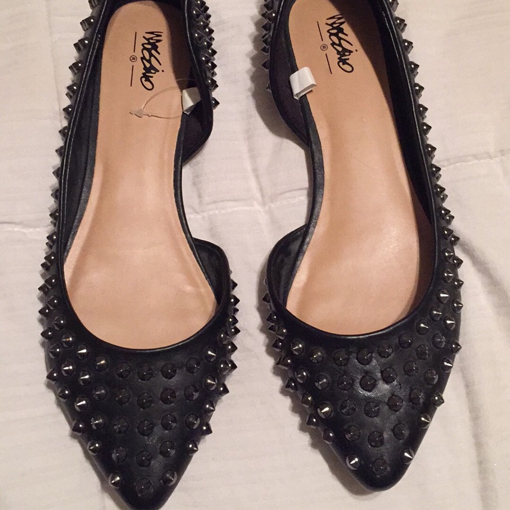 Black studded flats